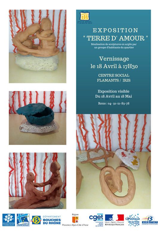 Exposition " Terre d'amour" au centre social Flamants-Iris du 18 avril au 18 mai